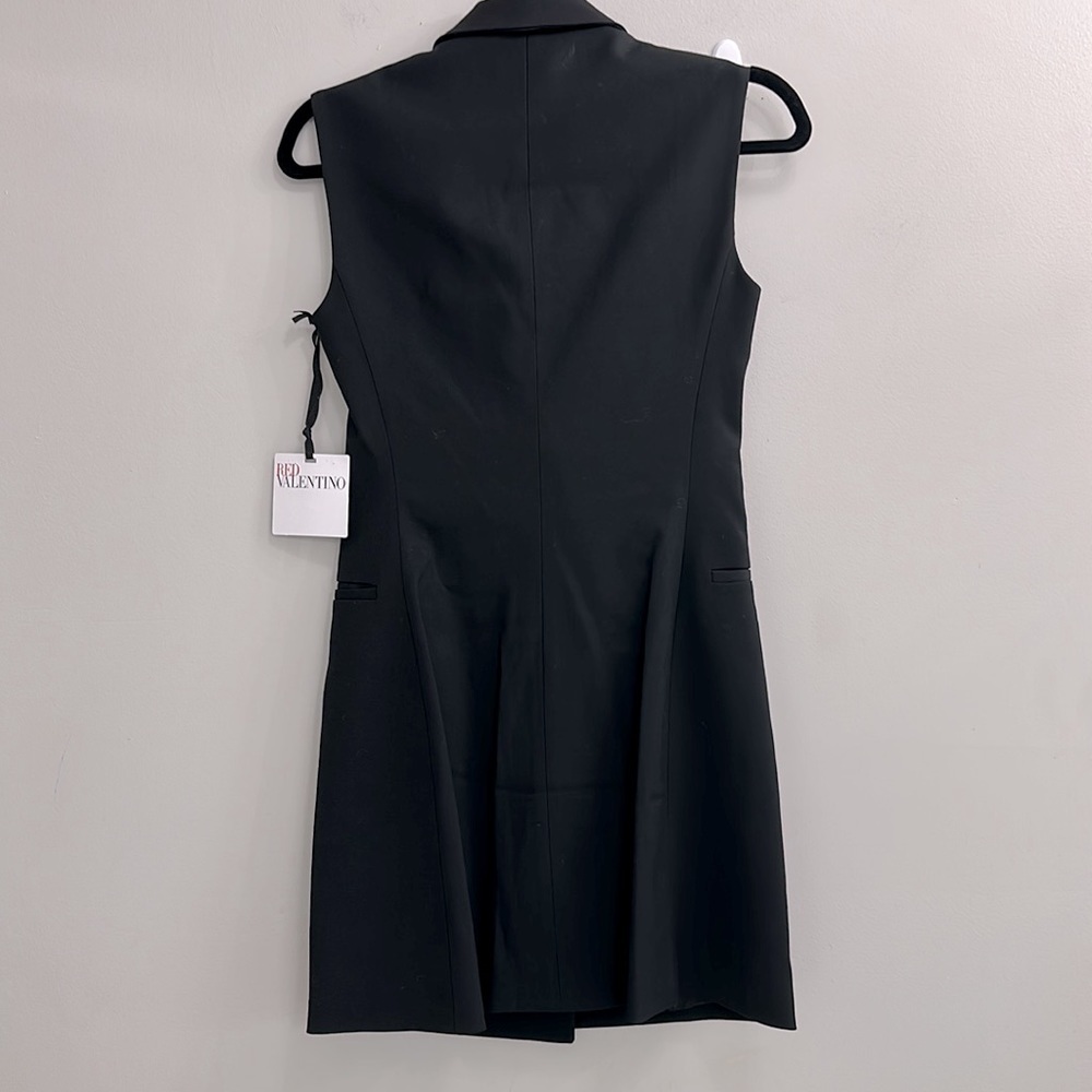 RED VALENTINO VISCOSE WOOL GABARDINE BLAZER DRESS WITH BOW - Picture 10 of 16